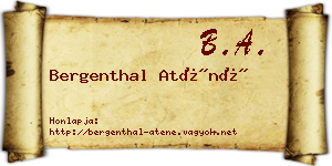 Bergenthal Aténé névjegykártya